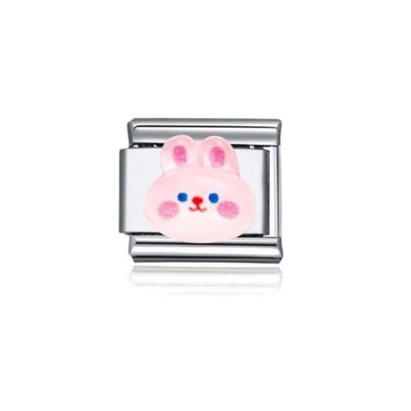 Italian Charm Bracelet‎ Link 3D Resin Bunny Rabbit DIY Nomination Necklace Rings - Picture 1 of 11